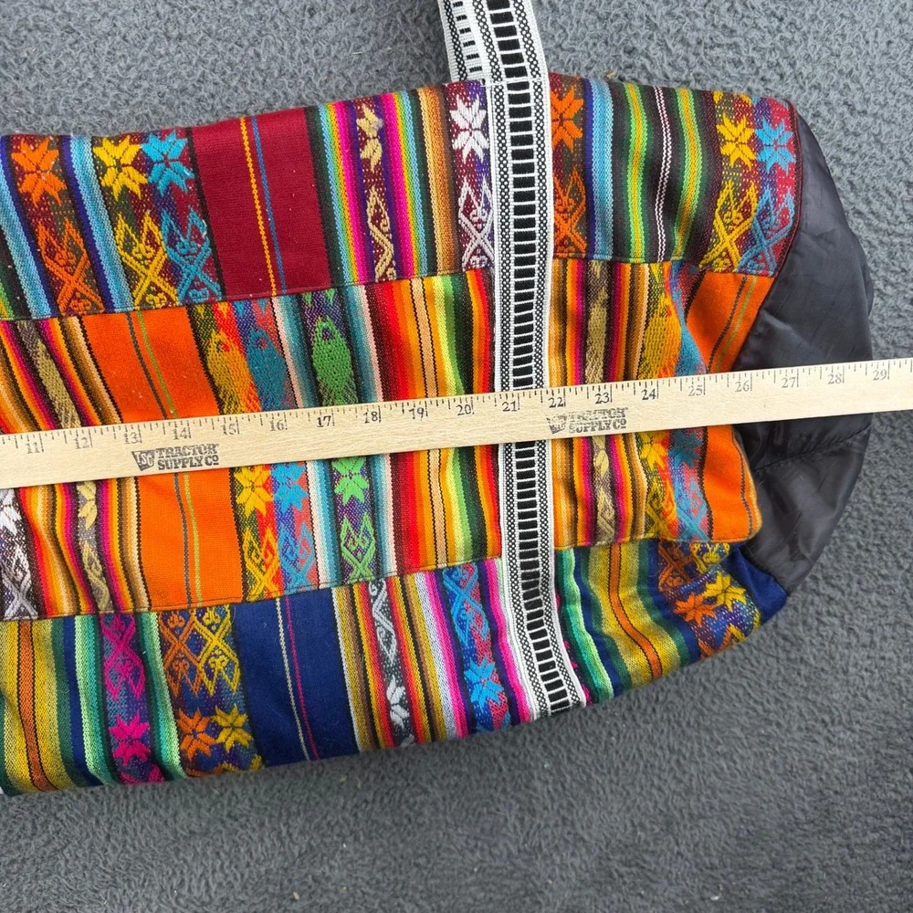 Boho Handwoven Colorful Duffel Bag Hippie Tribal Pattern Weekender Travel Tote